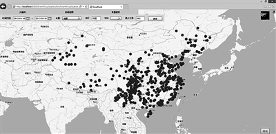 2014年中国地震专题新闻的空间分布