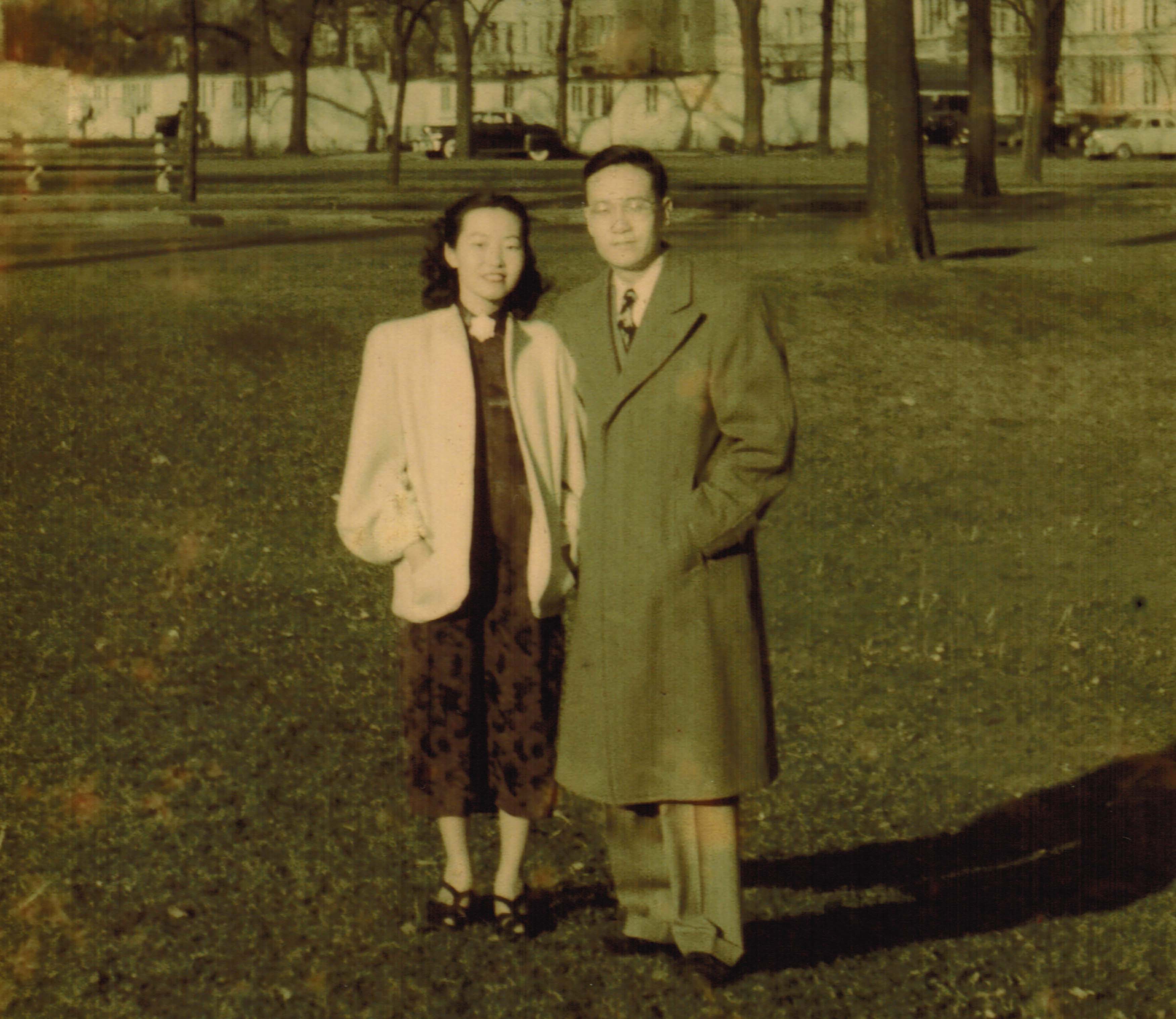 1948年叶笃正和夫人冯慧在美国--深切缅怀叶笃